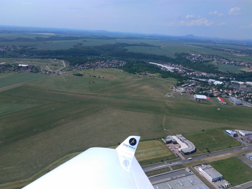 Letiště Mladá Boleslav ze vzduchu. 