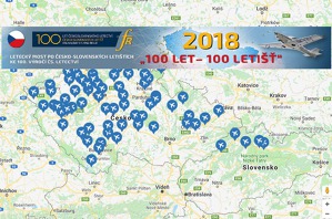 Interaktivní mapa expedice 100 let - 100 letišť.